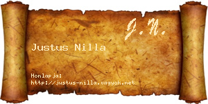 Justus Nilla névjegykártya
